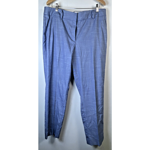 Talbots Blue Hampshire Ankle Pants Size 14 Straight Leg Career Work Blue NWOT - Picture 1 of 14